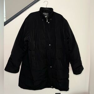Women’s Centigrade Black Quilted Long Down Blend Filled Full Zip Coat Warm 1XL